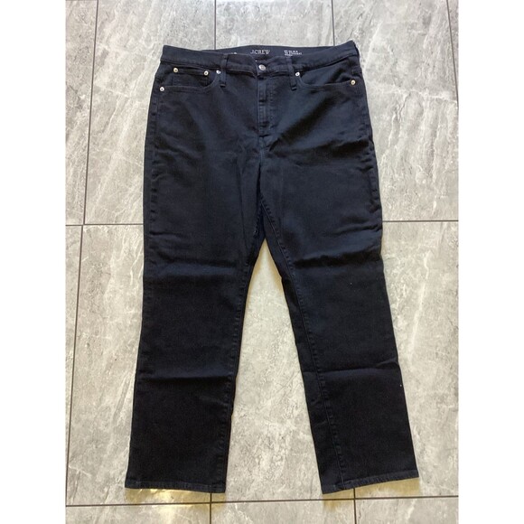 J. Crew Black Slim Straight Jeans ‘96 High Waist Comfort 33 - Picture 1 of 7